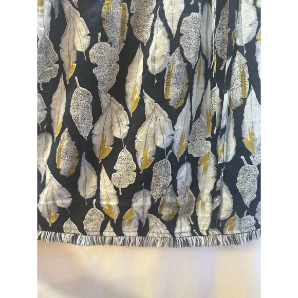 Skies Are Blue Feather Print Lined Skirt – Size L - Picture 3 of 5